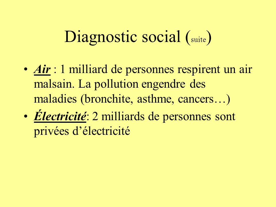 Diagnostic social (suite)