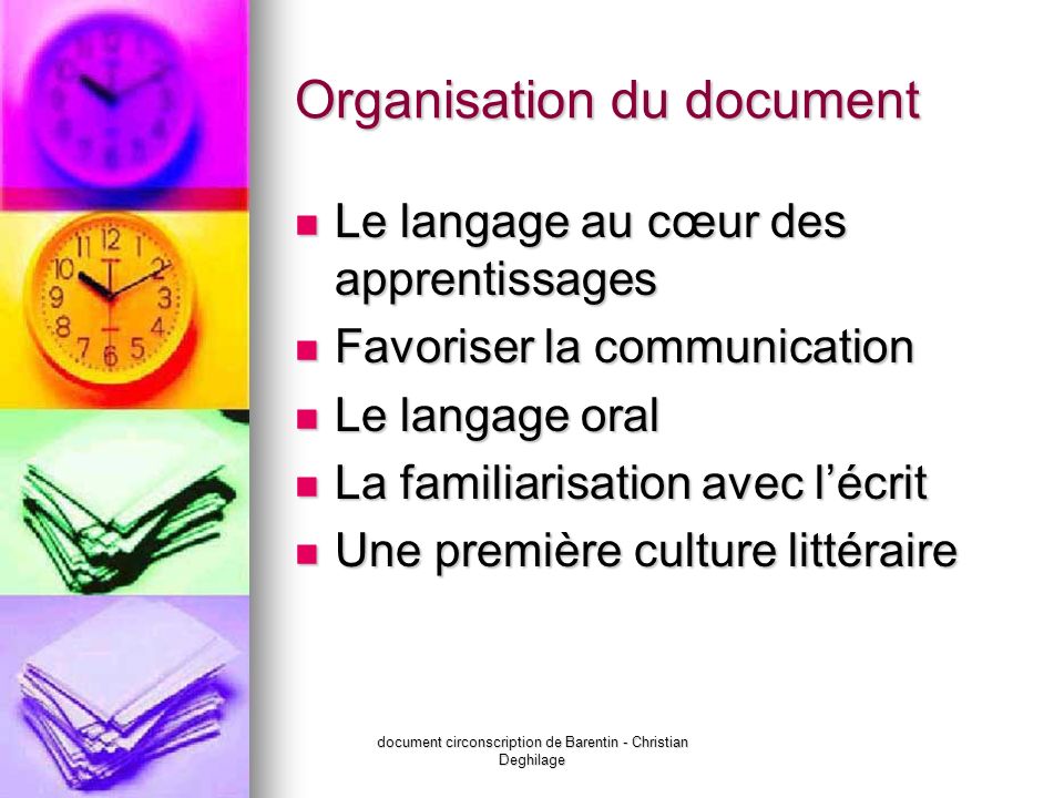 Organisation du document