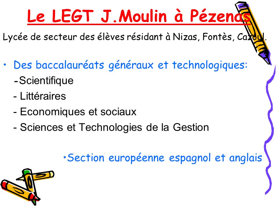 Le LEGT J.Moulin à Pézenas