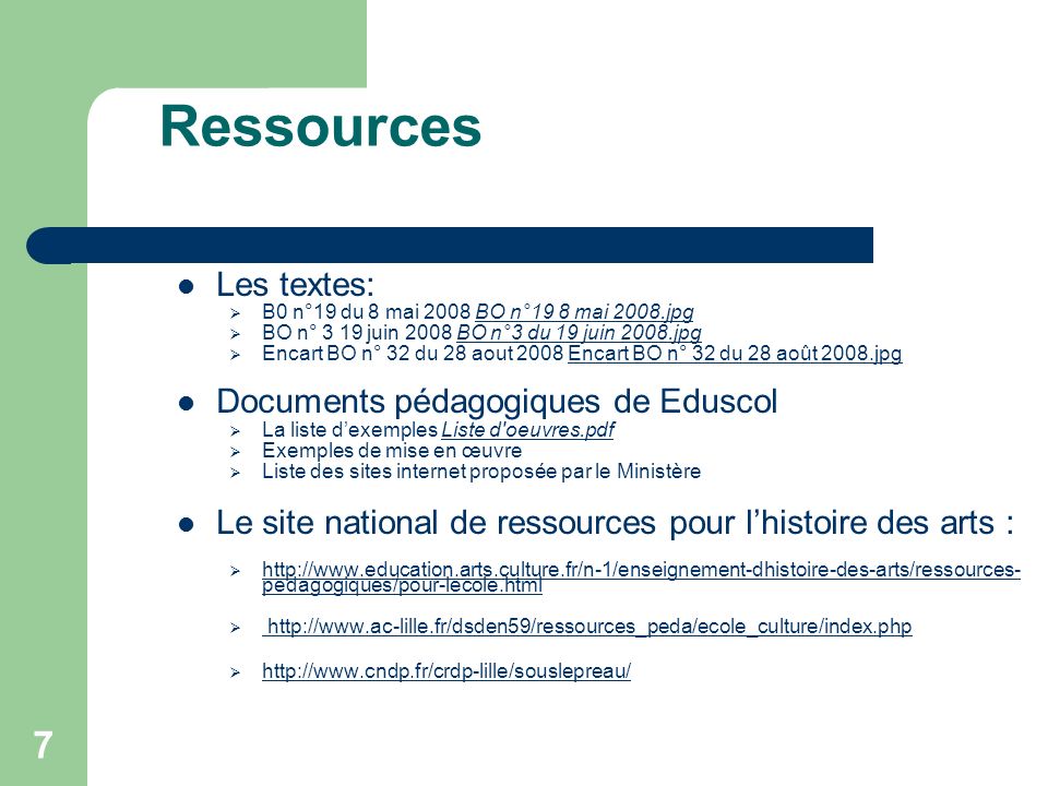 Ressources Les textes: Documents pédagogiques de Eduscol
