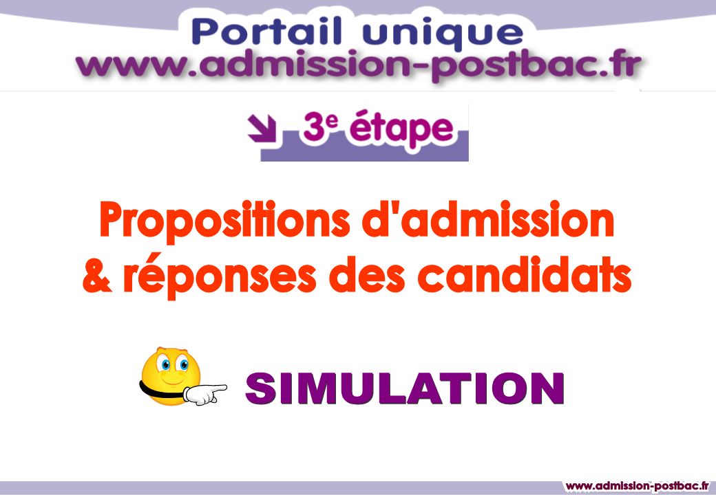 Propositions d admission & réponses des candidats