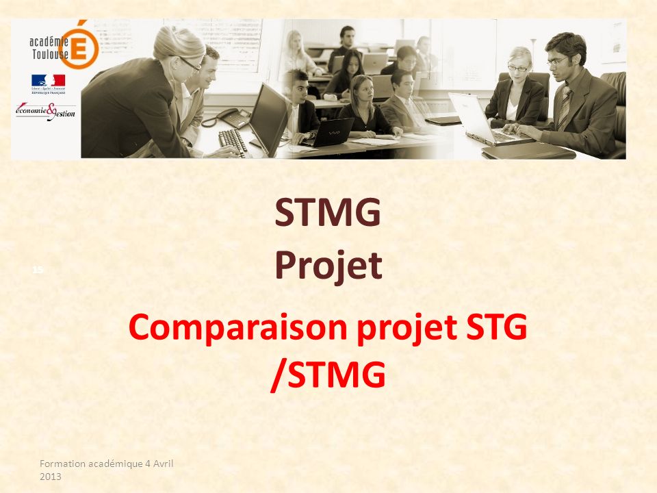 Comparaison projet STG /STMG