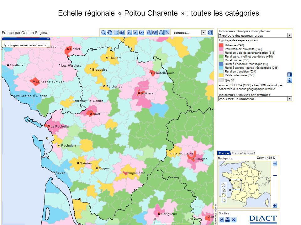 Echelle régionale « Poitou Charente » : toutes les catégories