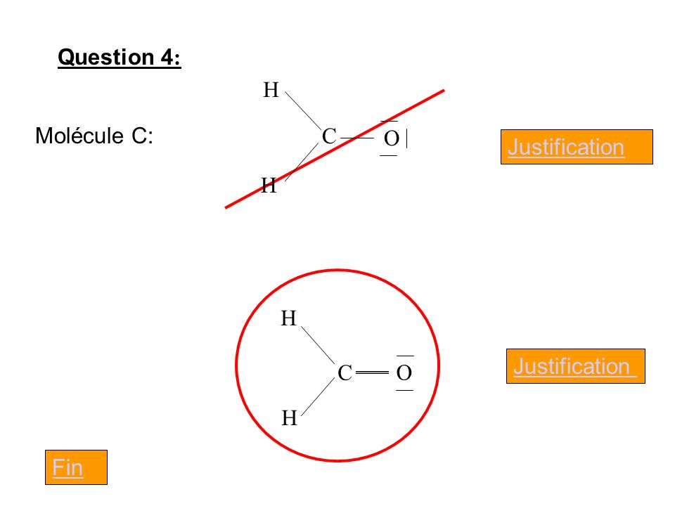 Question 4: C H O Molécule C: Justification C H O Justification Fin