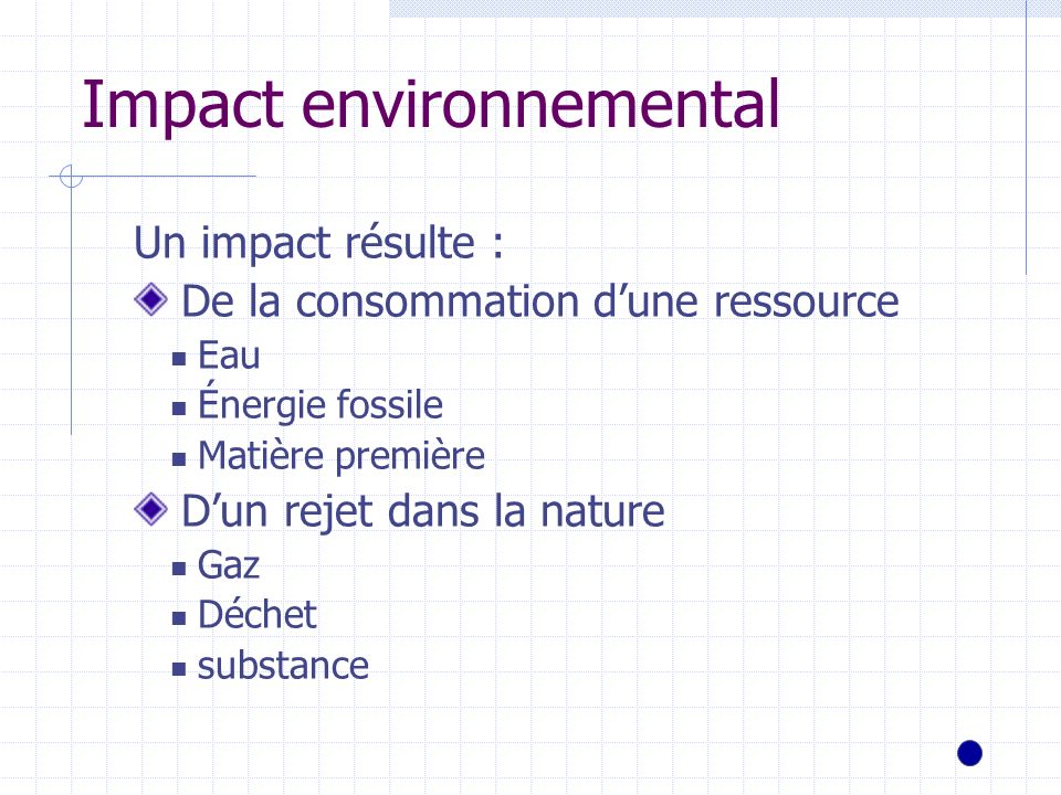 Impact environnemental