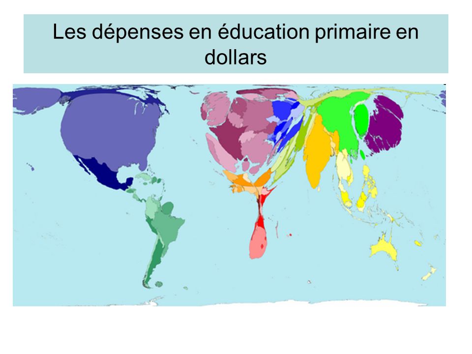 Les dépenses en éducation primaire en dollars