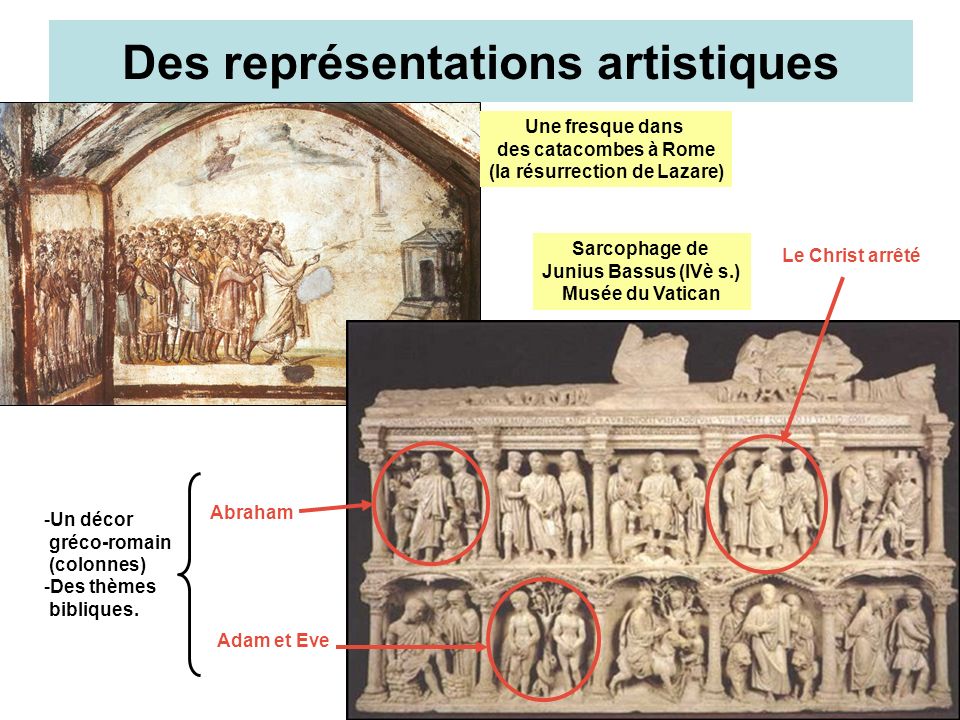 DES SYMBOLES (sarcophages chrétiens)