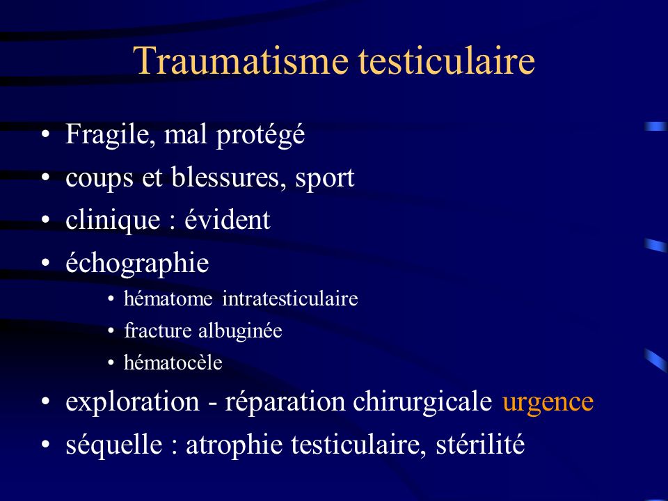 Traumatisme testiculaire