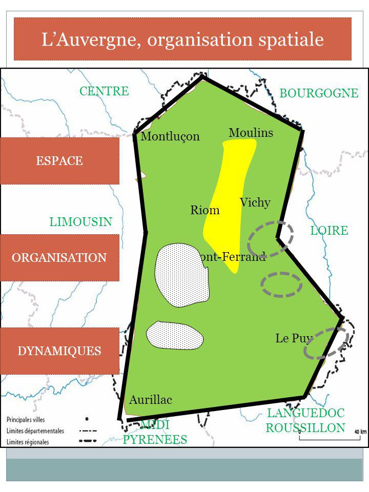 L’Auvergne, organisation spatiale