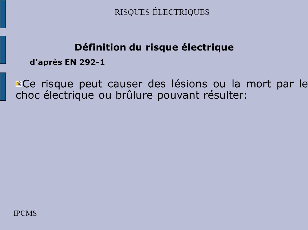 Définition du risque électrique
