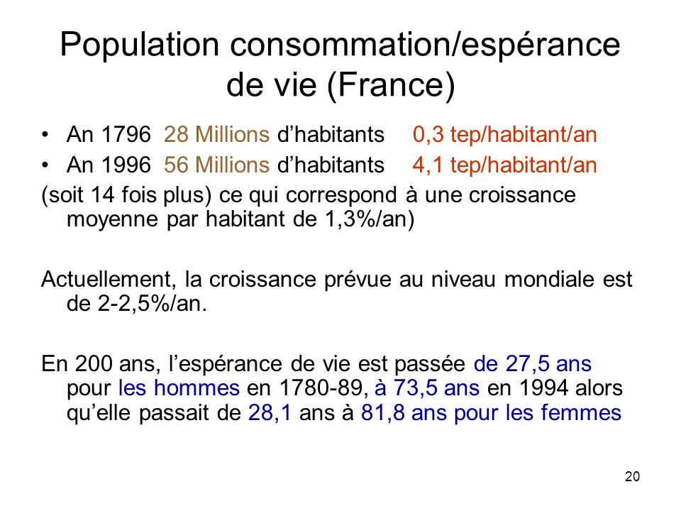 Population consommation/espérance de vie (France)
