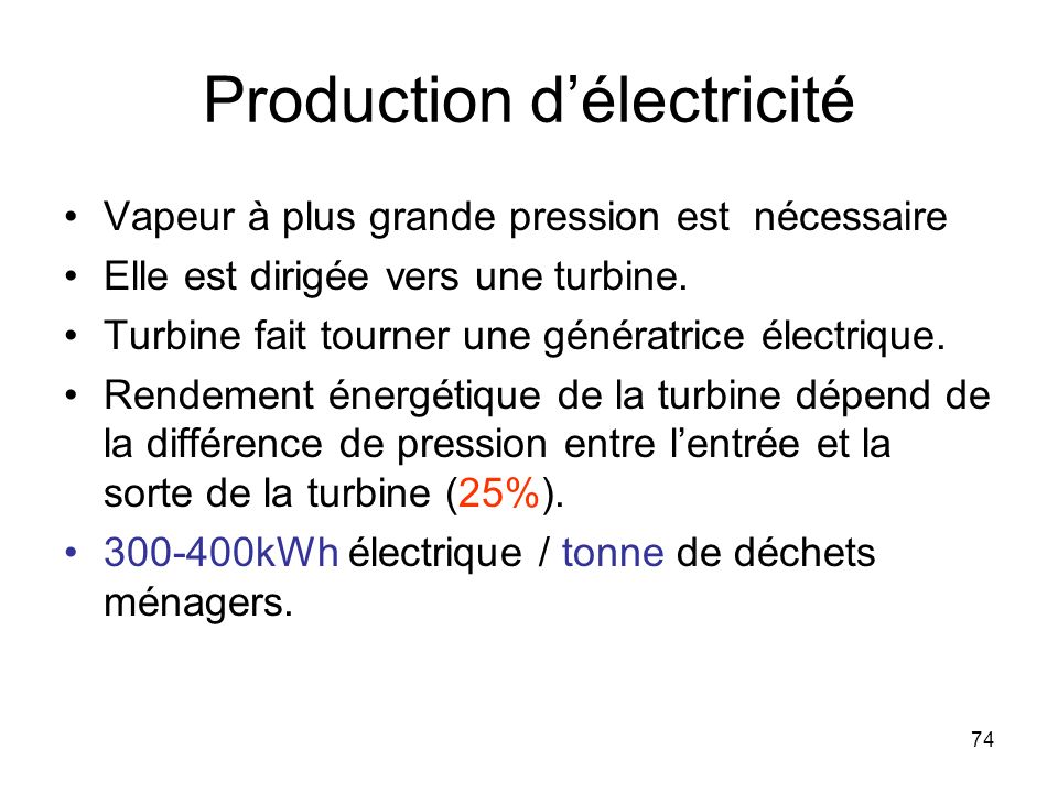 Production d’électricité