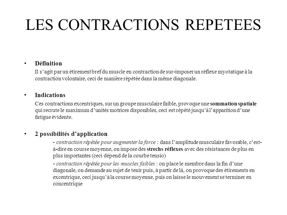 LES CONTRACTIONS REPETEES
