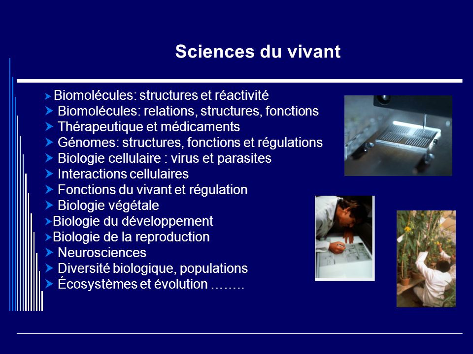 Sciences du vivant  Biomolécules: relations, structures, fonctions