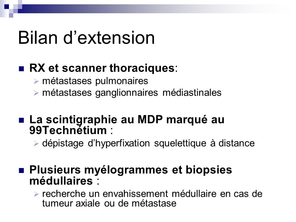 Bilan d’extension RX et scanner thoraciques: