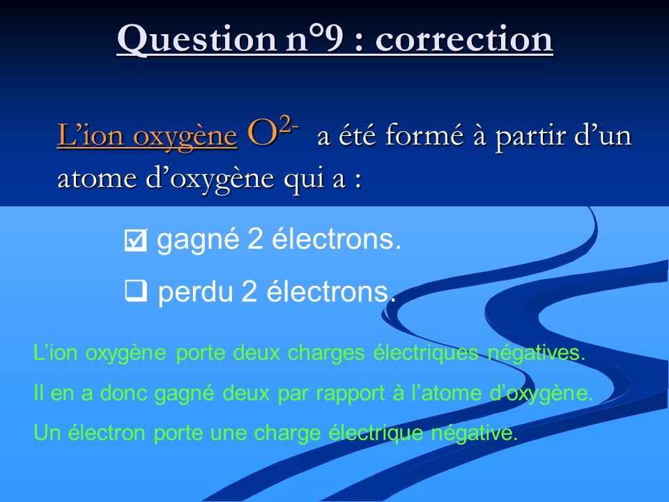 Question n°9 : correction