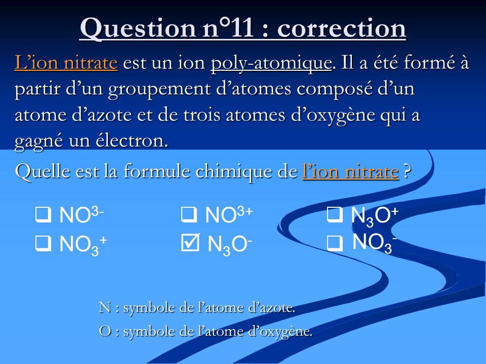 Question n°11 : correction