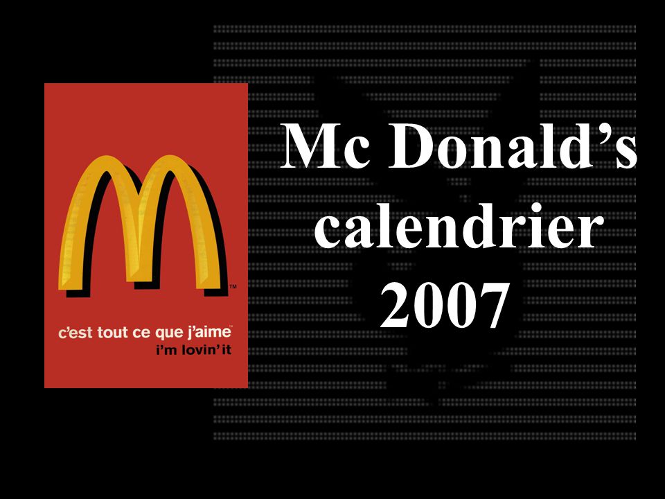 Mc Donald’s calendrier 2007