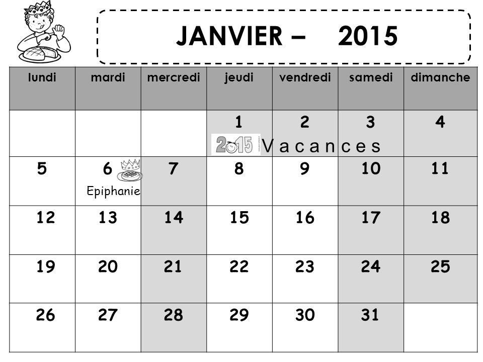 JANVIER – 2015 lundi. mardi. mercredi. jeudi. vendredi. samedi. dimanche