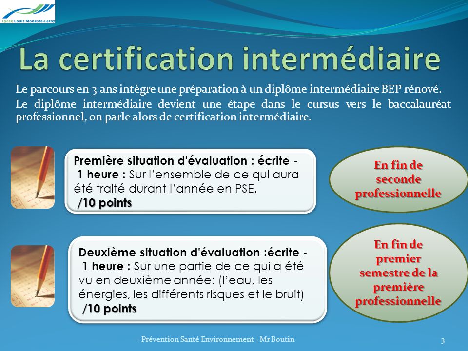 La certification intermédiaire