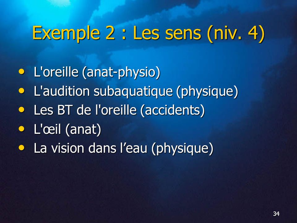 Exemple 2 : Les sens (niv. 4)