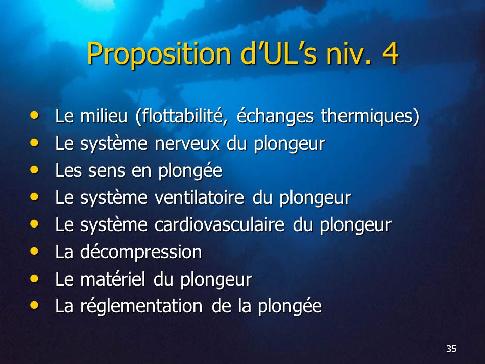 Proposition d’UL’s niv. 4