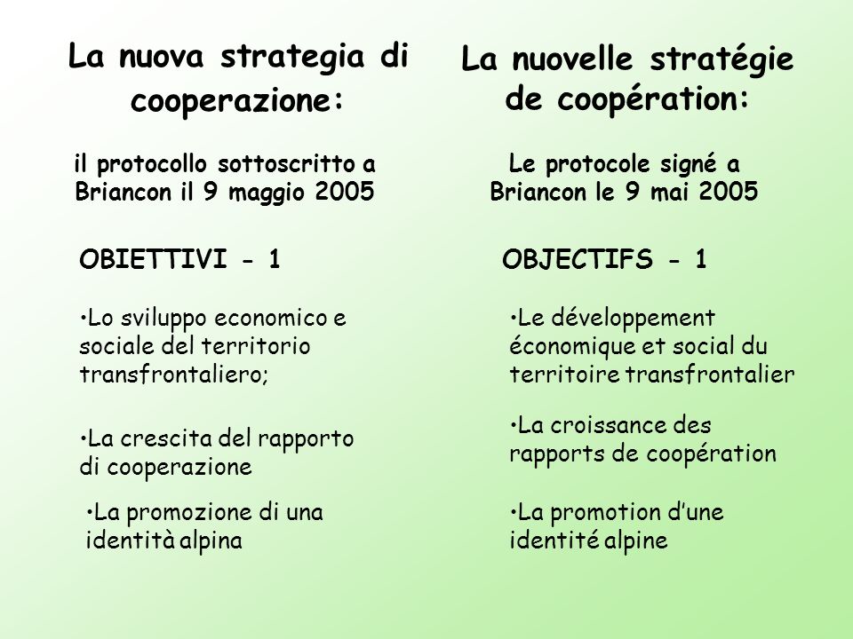 La nuova strategia di cooperazione: