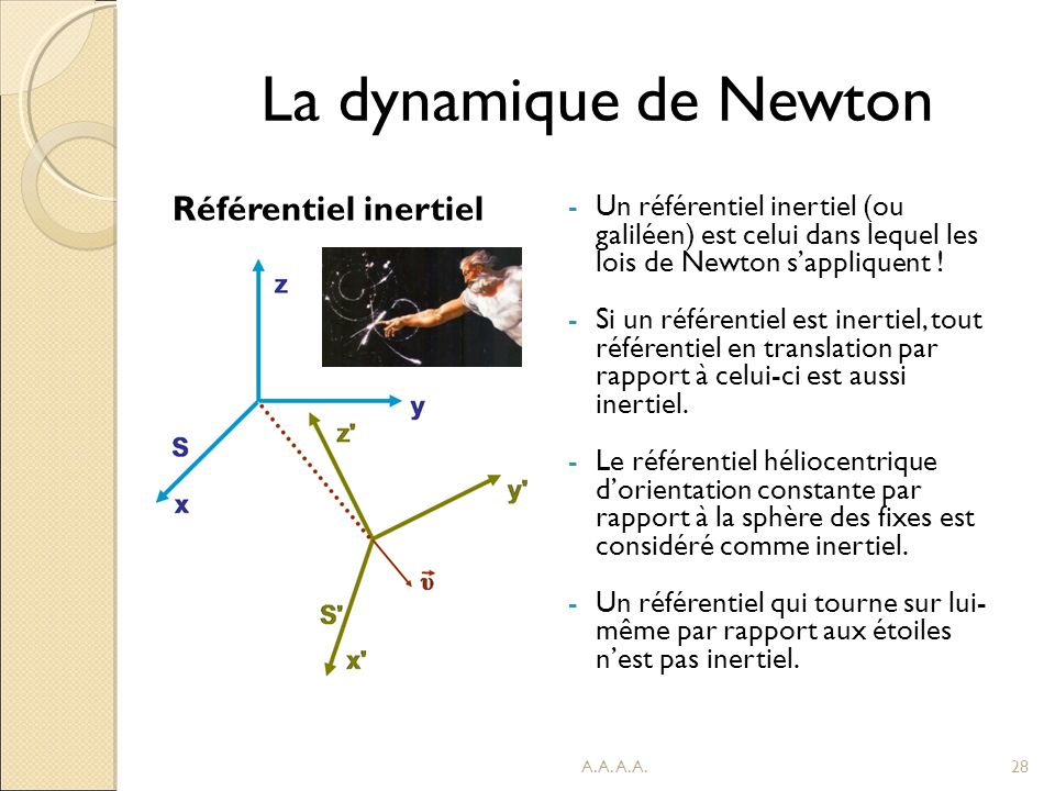 La dynamique de Newton Référentiel inertiel