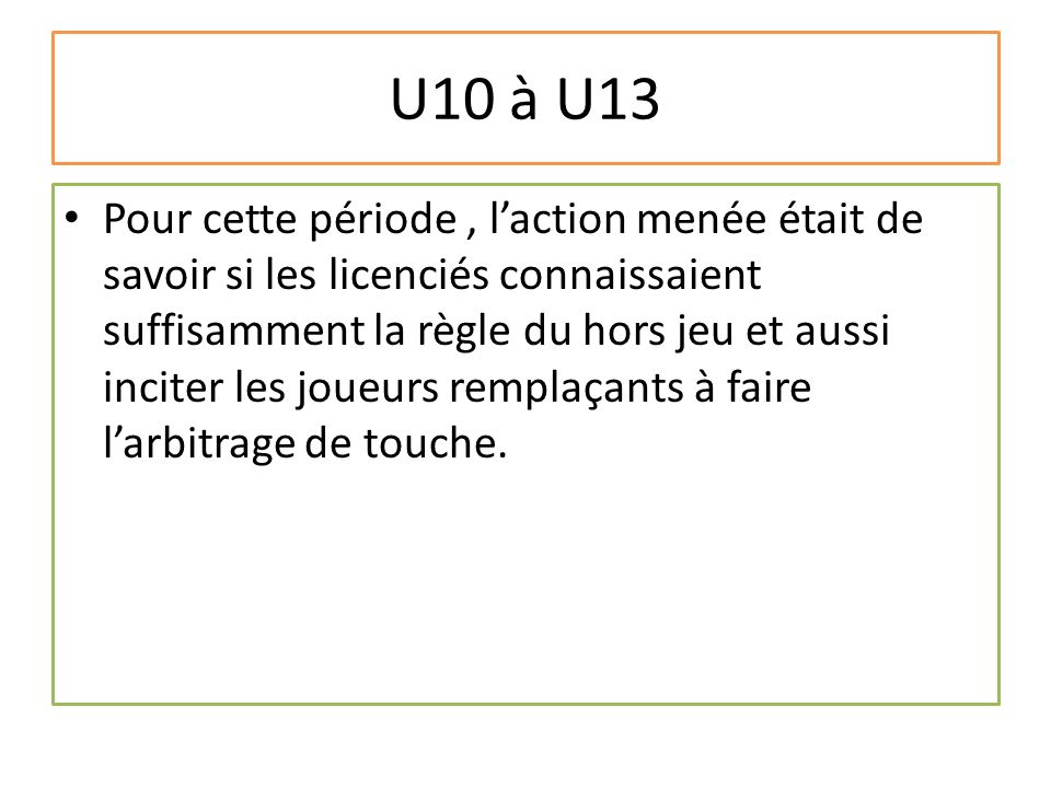 U10 à U13