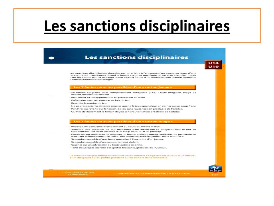 Les sanctions disciplinaires