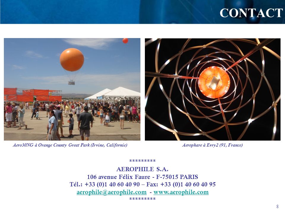 CONTACT ********* AEROPHILE S.A.