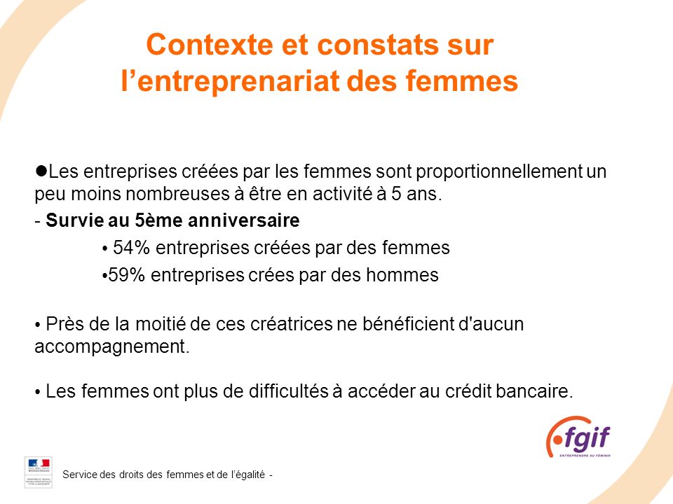 Contexte et constats sur l’entreprenariat des femmes
