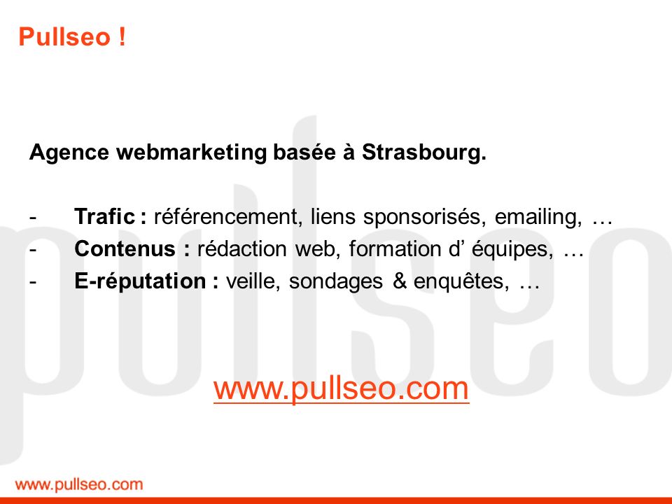 Pullseo ! Agence webmarketing basée à Strasbourg.