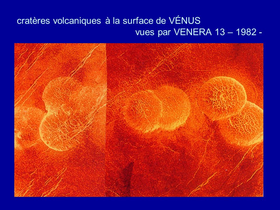 cratères volcaniques à la surface de VÉNUS vues par VENERA 13 –