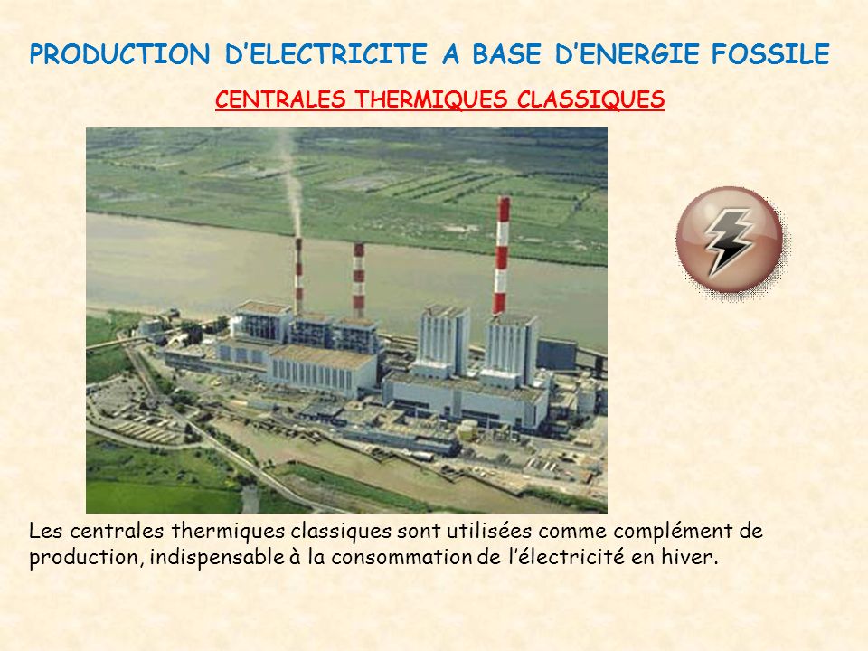 PRODUCTION D’ELECTRICITE A BASE D’ENERGIE FOSSILE
