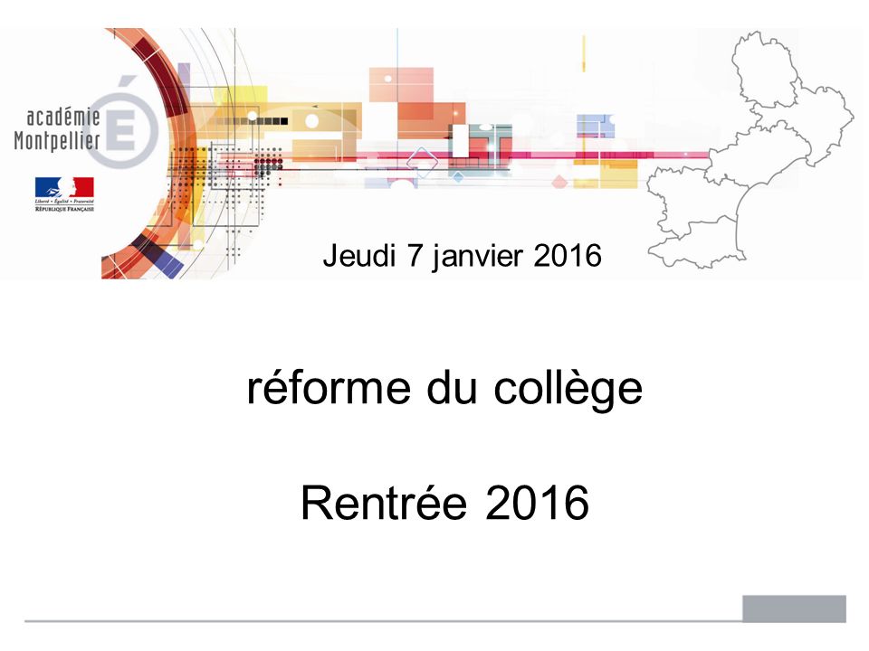réforme du collège Rentrée 2016