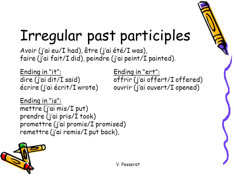 Irregular past participles
