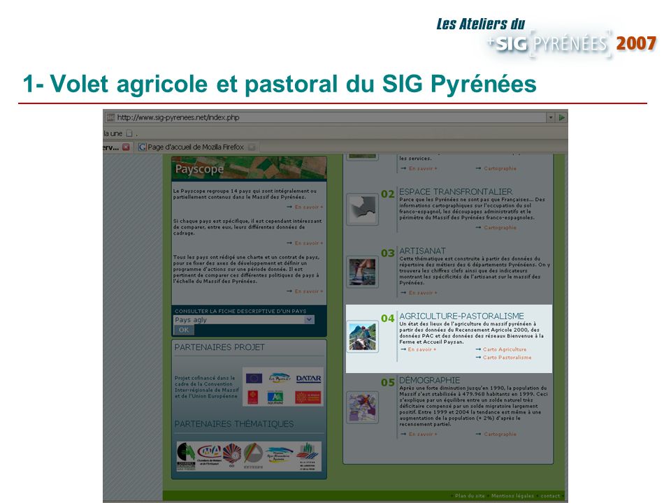 1- Volet agricole et pastoral du SIG Pyrénées
