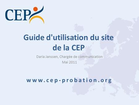 Guide d'utilisation du site de la CEP