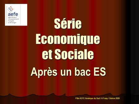Série Economique et Sociale
