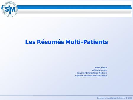 Les Résumés Multi-Patients