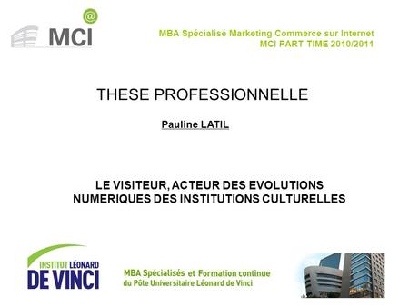 MBA Spécialisé Marketing Commerce sur Internet MCI PART TIME 2010/2011