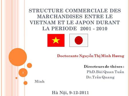 Doctorante Nguyễn Thị Minh Hương Directeurs de thèses :