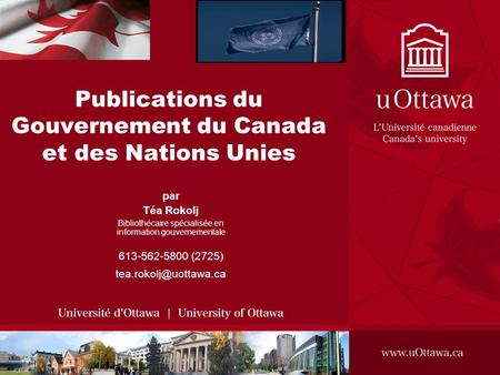 Publications du Gouvernement du Canada et des Nations Unies
