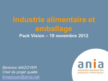 Industrie alimentaire et emballage
