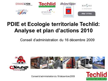 PDIE et Ecologie territoriale Techlid: Analyse et plan d’actions 2010