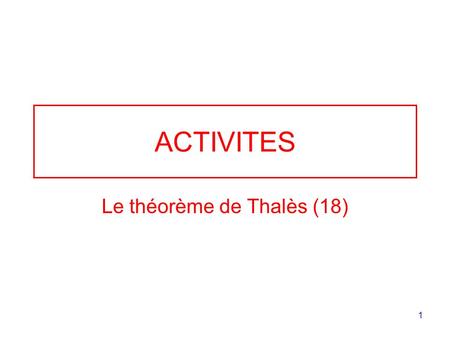 Le théorème de Thalès (18)