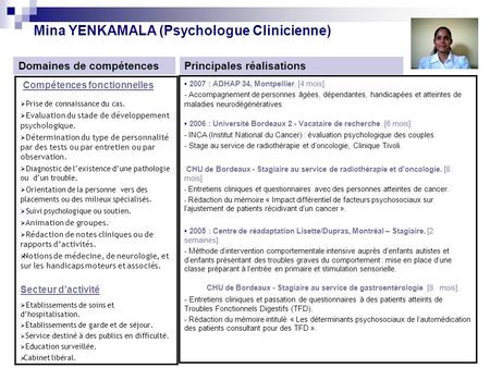 Mina YENKAMALA (Psychologue Clinicienne)