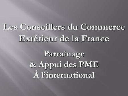 Les Conseillers du Commerce Extérieur de la France
