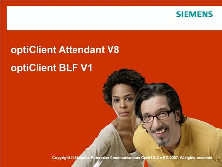 optiClient Attendant V8 optiClient BLF V1